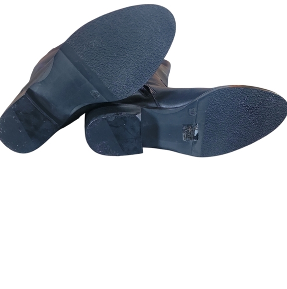 Arturo Chaing Black Leather Silver Button Embellished Pull on Boots Sz 7 - Picture 9 of 10